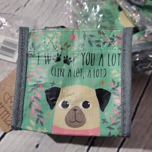 Karma Green and Gray I Woof You A Lot Tiny Gift Bag New